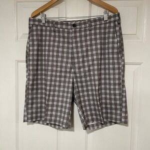 Plaid Golf Shorts Cool 18 Pro Mens 36 Performance Stretch Waist Athletic Casual